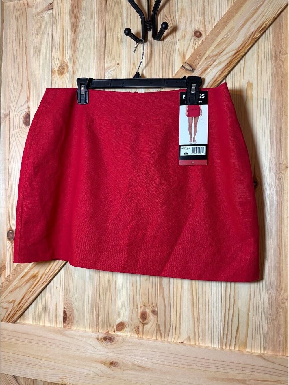 Express Red Linen Blend Mini Skirt Size XL NWT